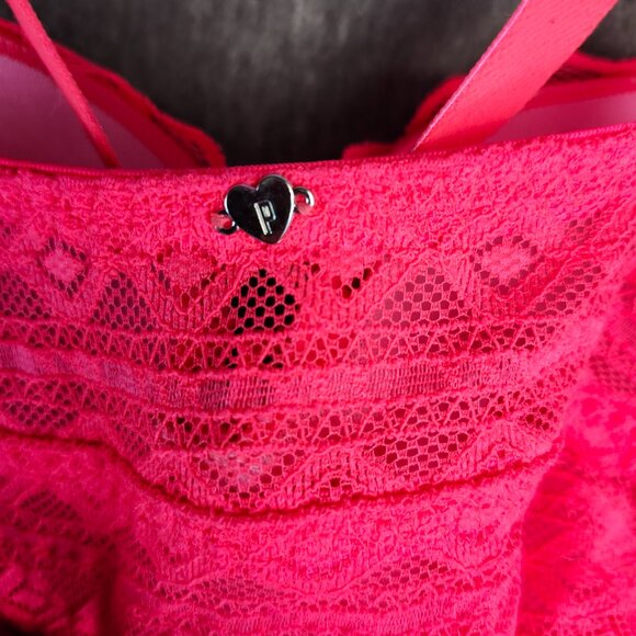VS PINK Women M Lace Bralette Bright Pink - Picture 6 of 13
